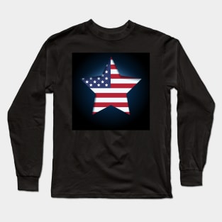 American flag in star shape Long Sleeve T-Shirt